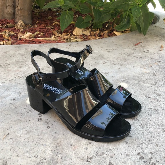 block heel jelly sandals